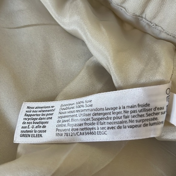 Eileen Fisher Silk Georgette Crepe Cropped Pant Size L - Picture 13 of 13